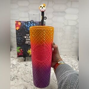 StarbucksDay of the Dead Skull Topper Sorbet Jeweled Gradient Cup. 2024. NWT